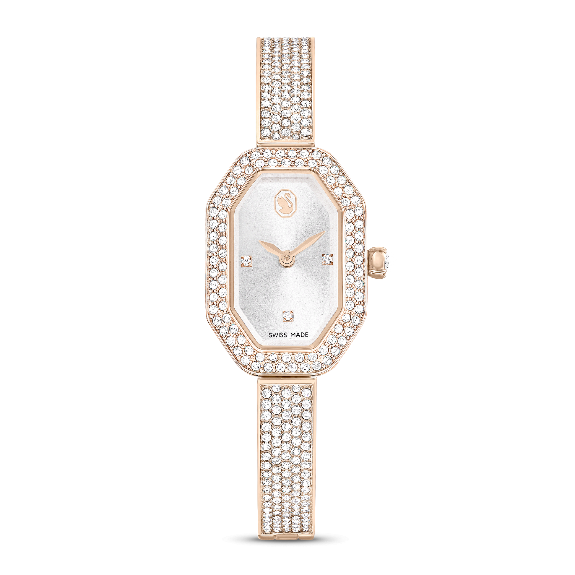 Dextera bangle watch, Swiss Made, Metal bracelet, Gold tone, Champagne gold-tone finish