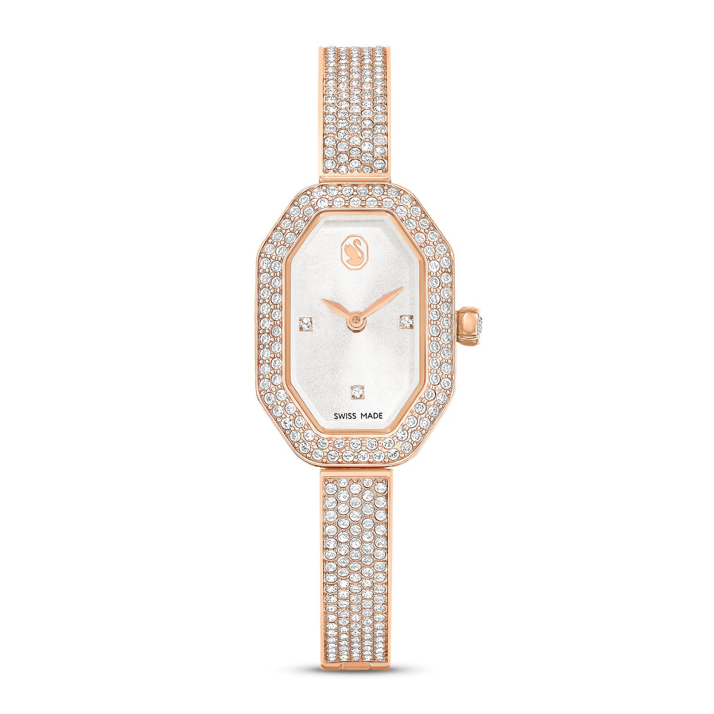 Swarovski Dextera Bangle watch, Swiss Made, Metal bracelet, Rose gold tone, Rose gold-tone finish