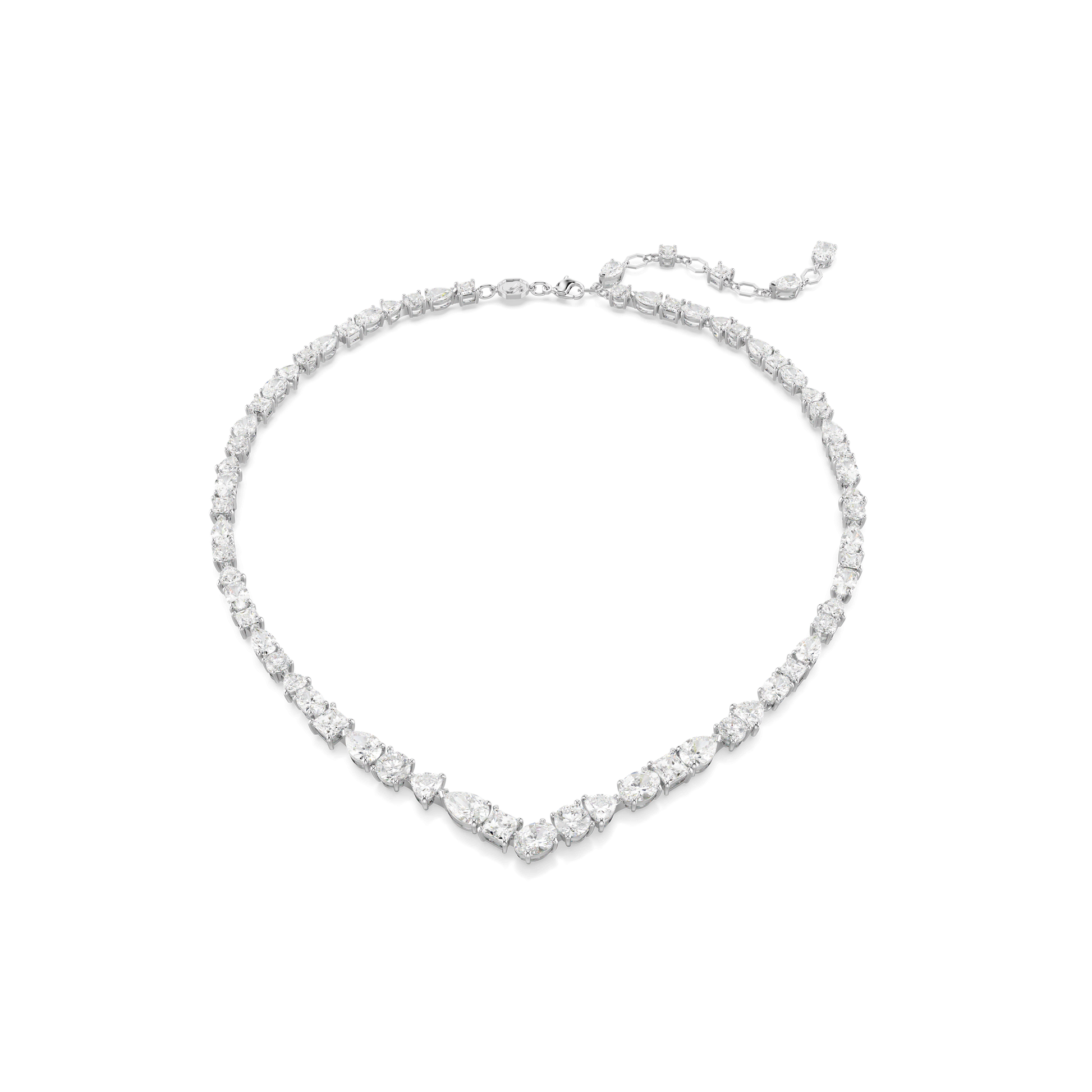 Mesmera set, Mixed cuts, White, Rhodium plated