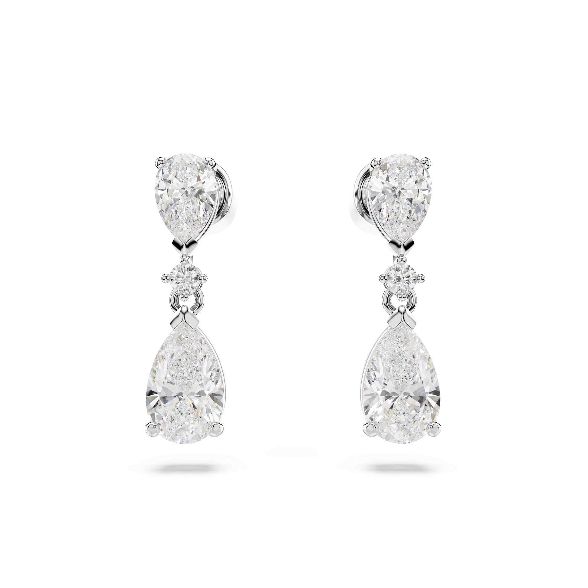 Mesmera set, Mixed cuts, White, Rhodium plated