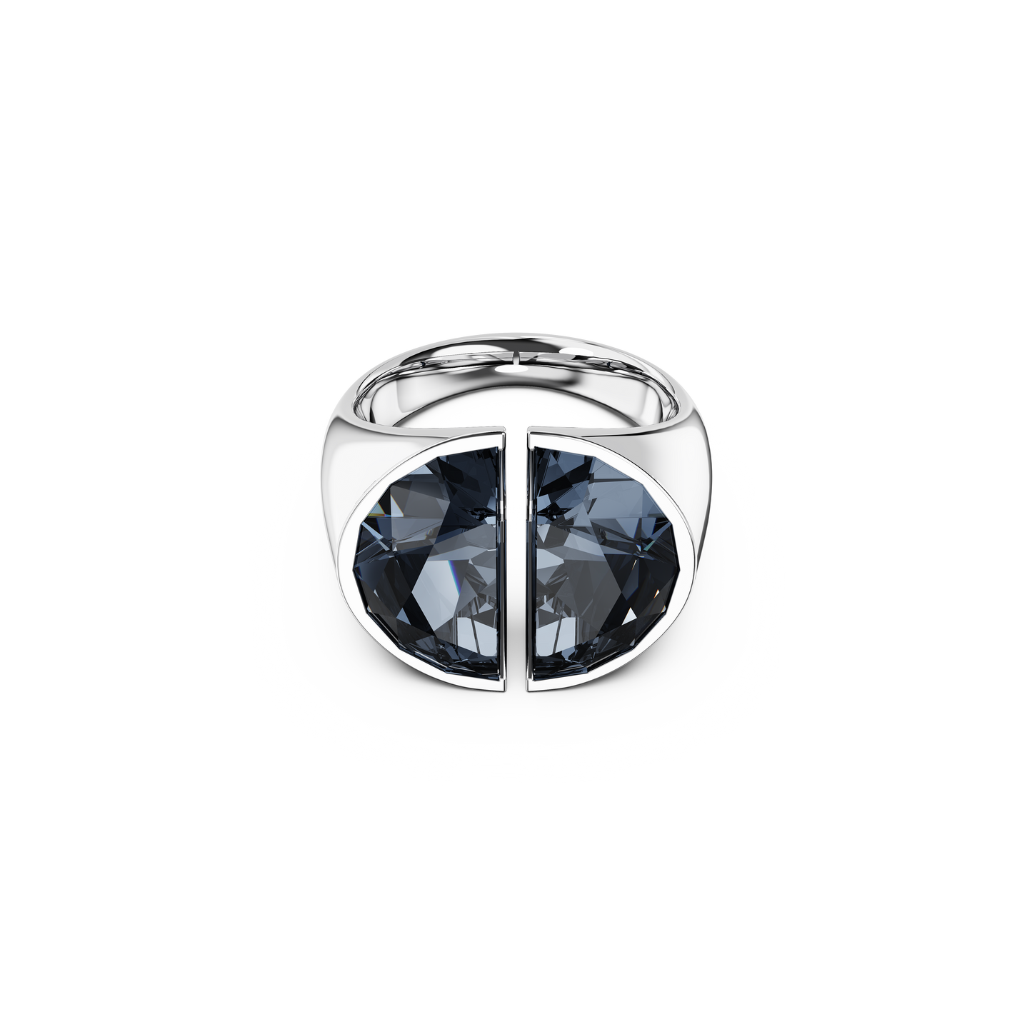 Swarovski Lucent cocktail ring, Gray, Rhodium plated