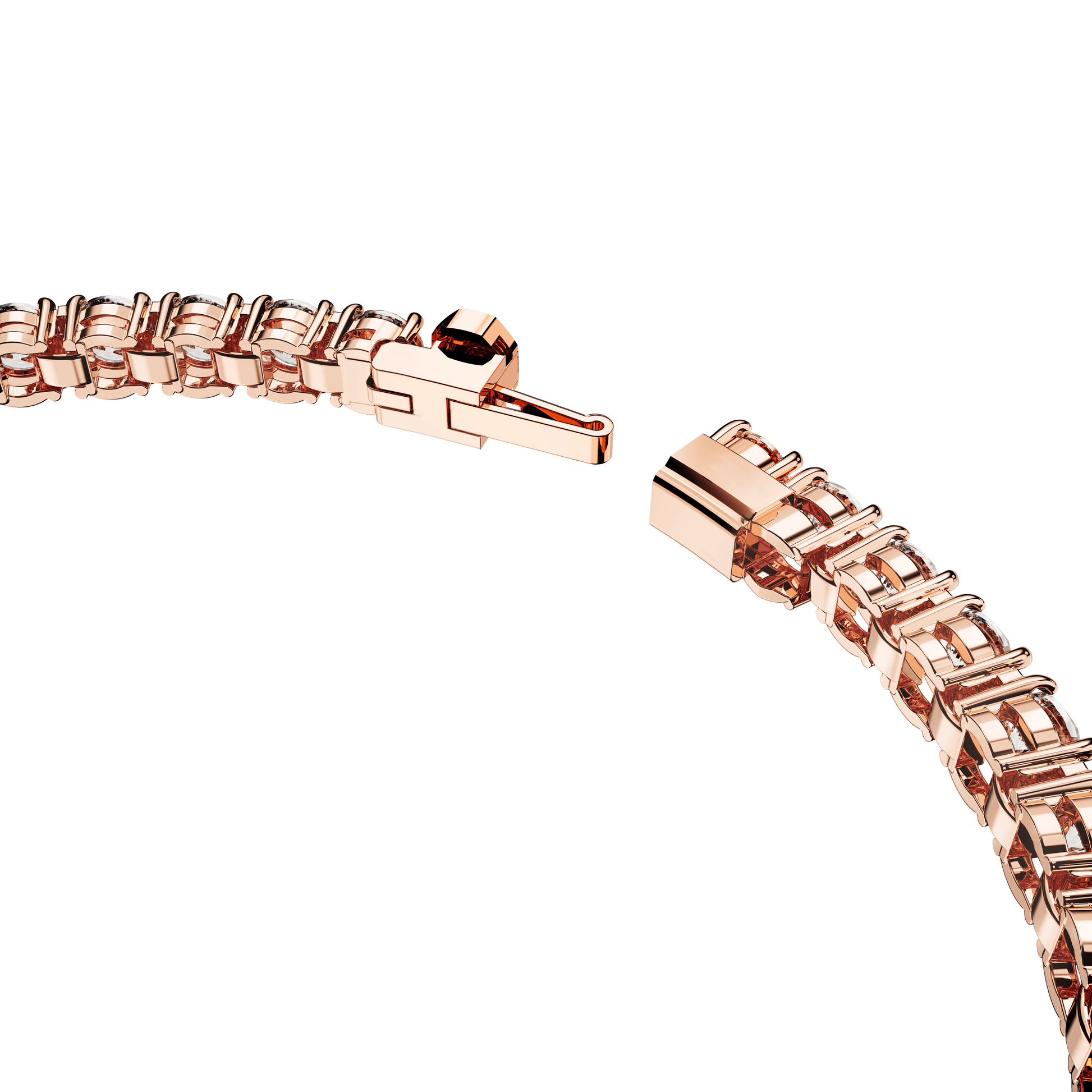 Matrix Tennis bracelet, Round cut, White, 18K rose gold finish
