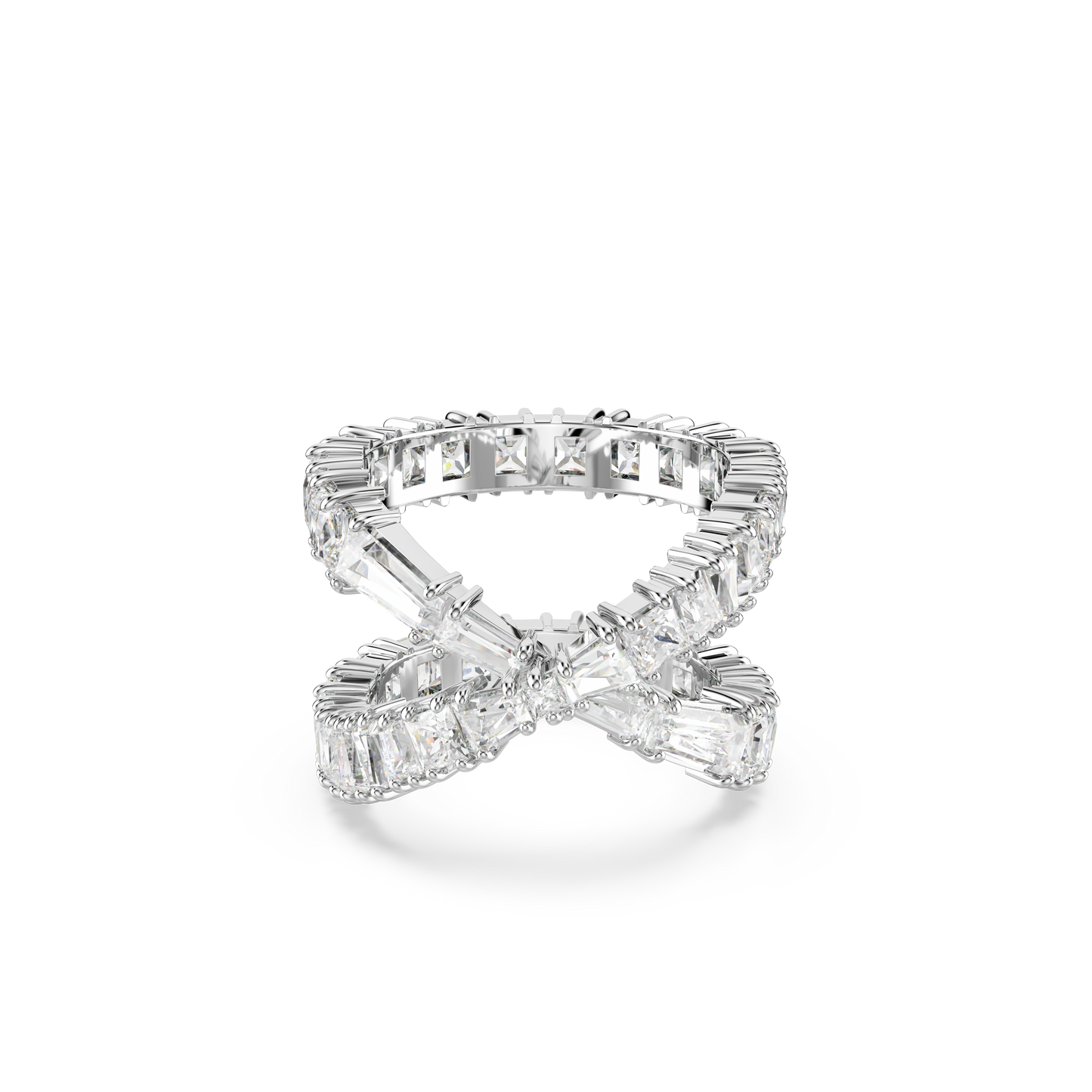 Swarovski Hyperbola ring, Infinity, White, Silver-tone finish