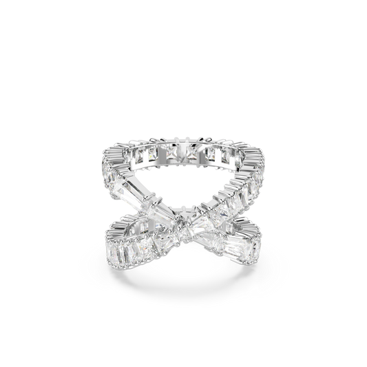 Swarovski Hyperbola ring, Infinity, White, Silver-tone finish