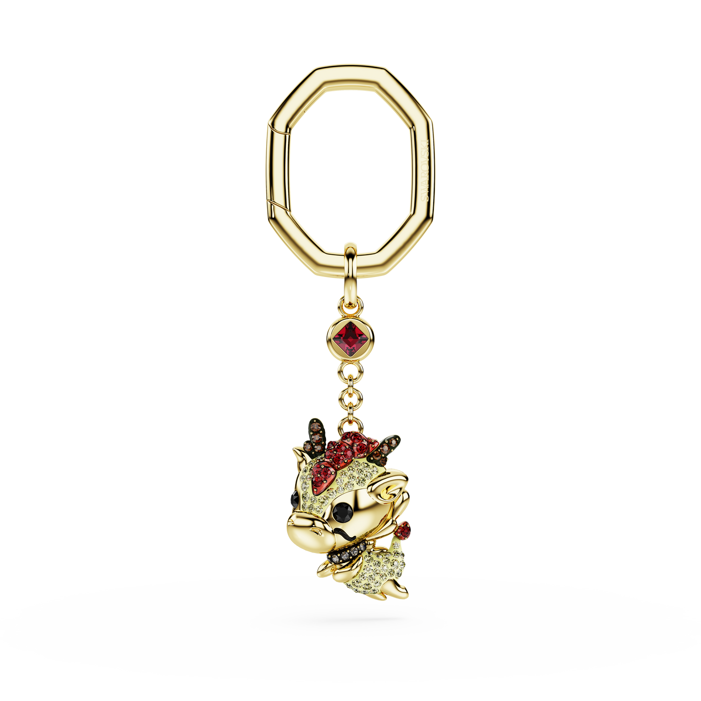 Swarovski Chinese Zodiac key ring, Dragon, Yellow, Gold-tone plated