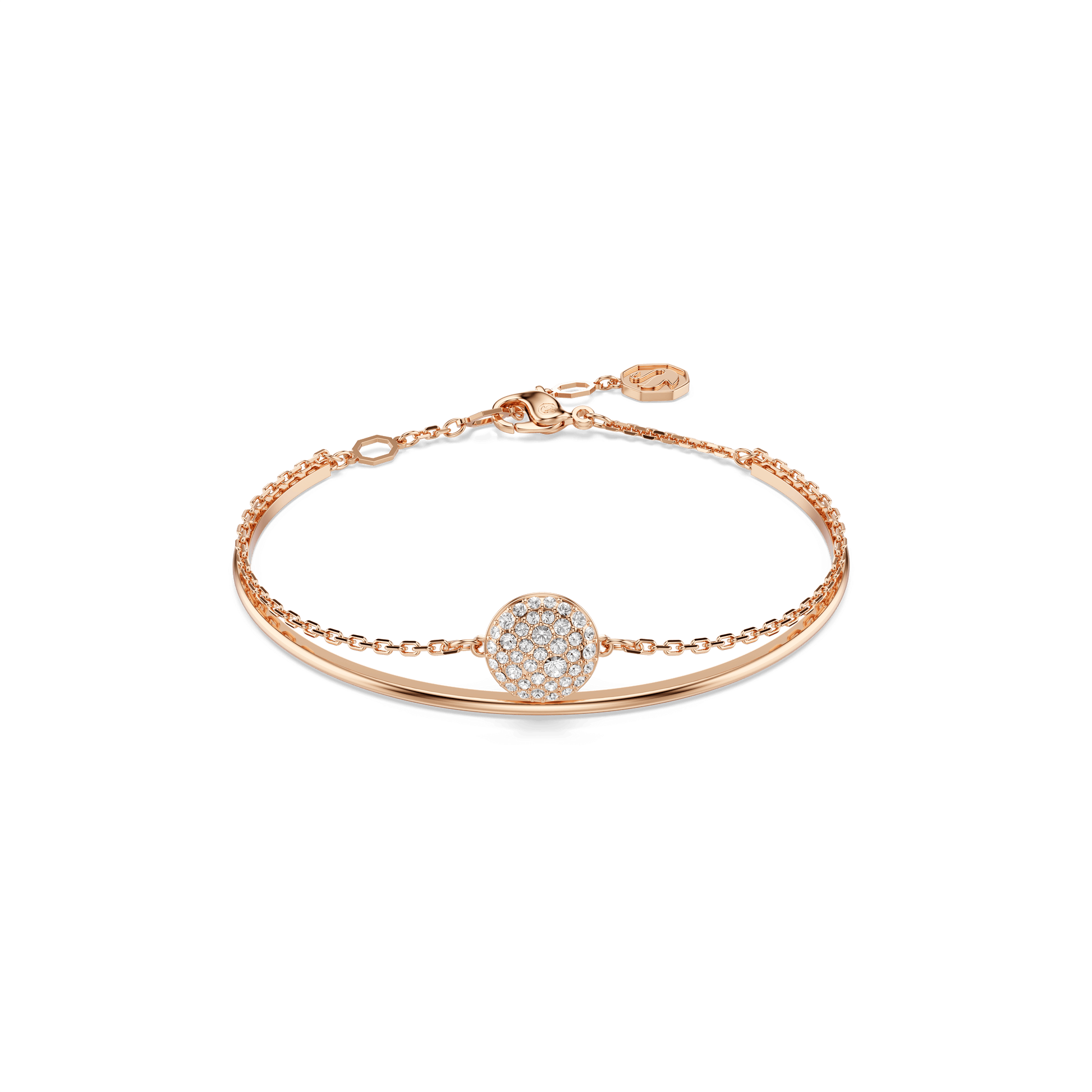 Sublima bangle, White, 18K rose gold finish