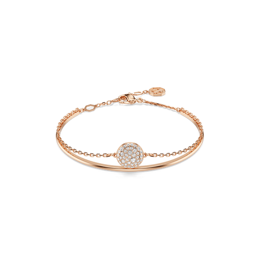 Sublima bangle, White, 18K rose gold finish