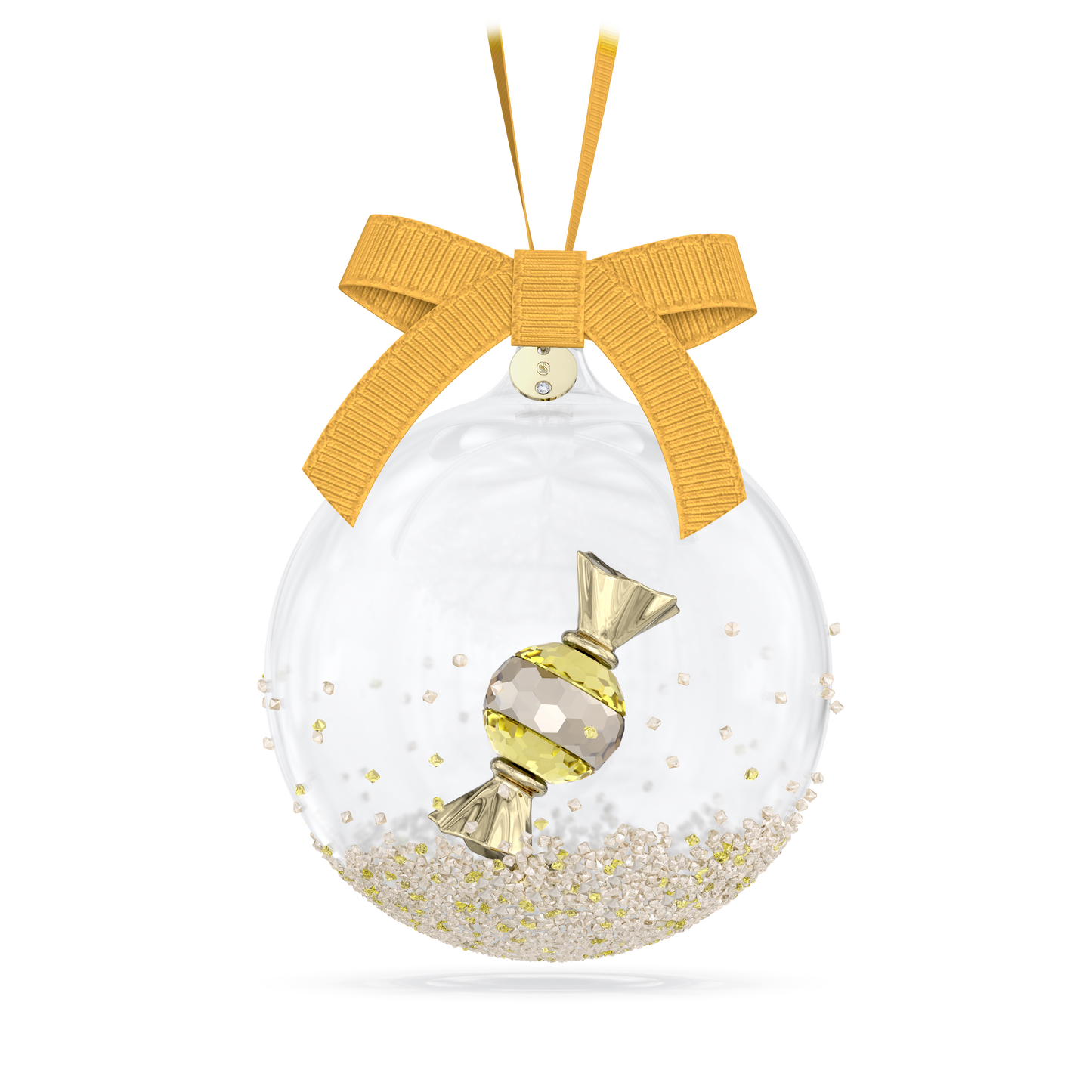 Swarovski Holiday Cheers Dulcis Ball Ornament, Yellow