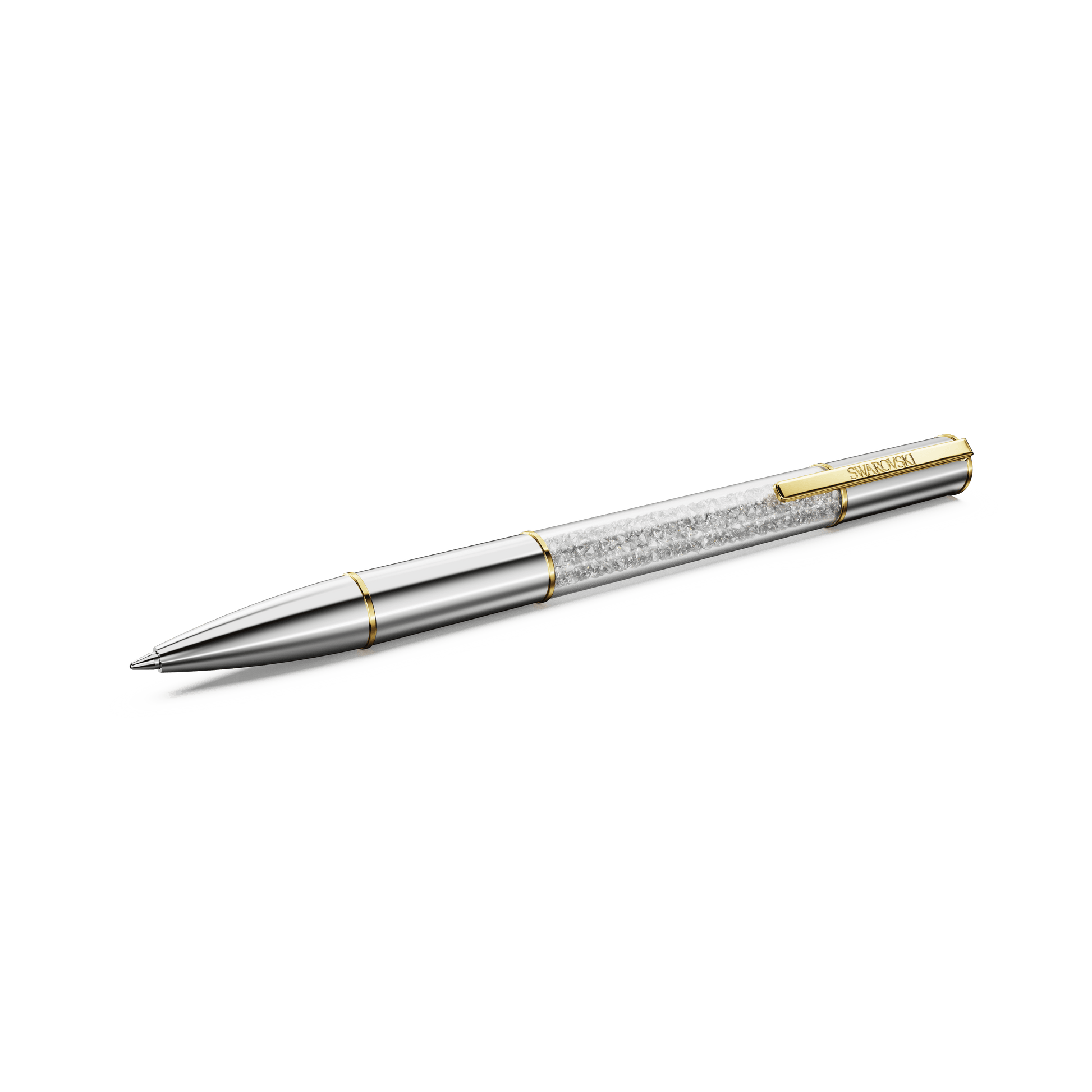 Crystalline ballpoint pen, Silver tone, Mixed metal finish
