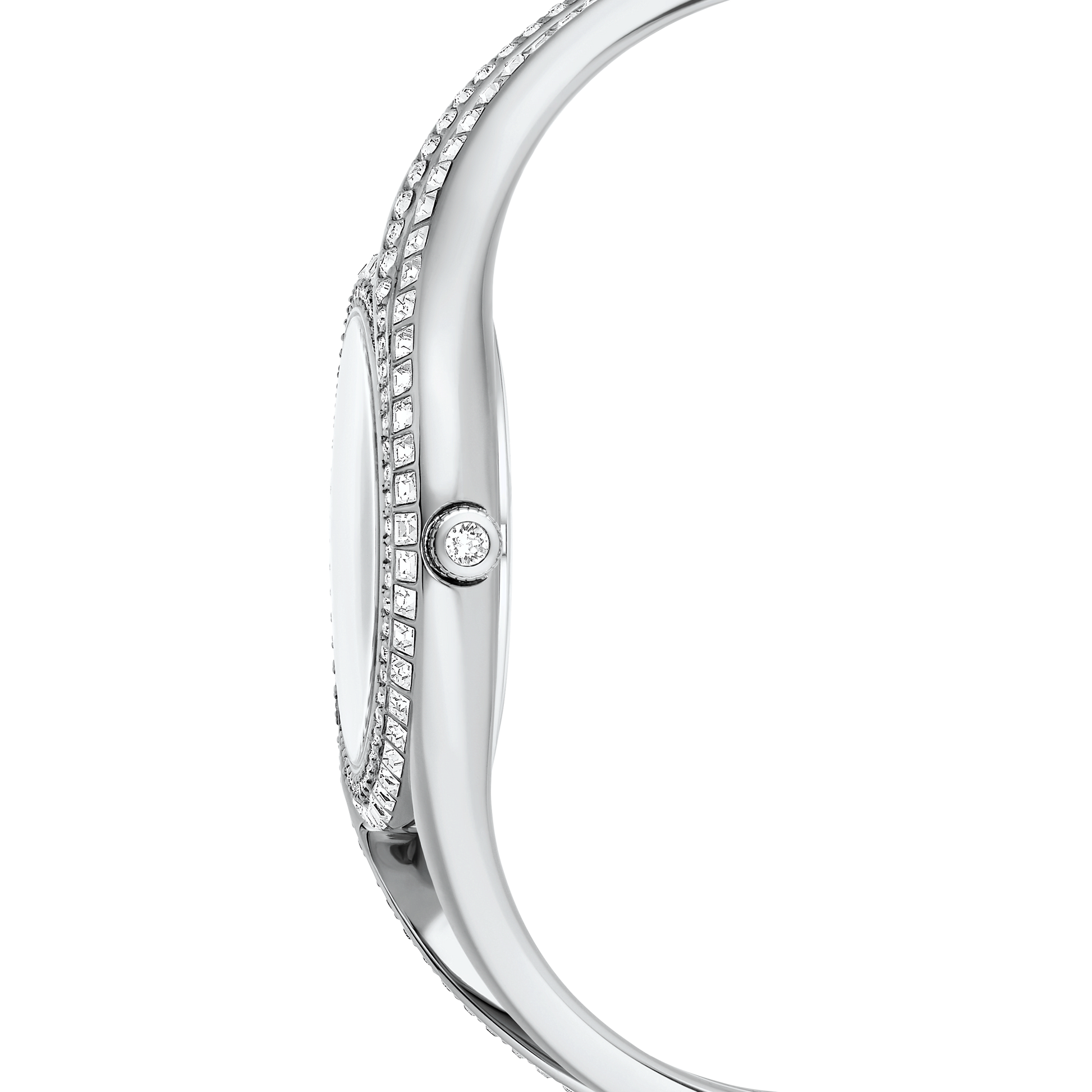 Hyperbola bangle watch, Swiss Made, Metal bracelet, Silver tone, Stainless steel