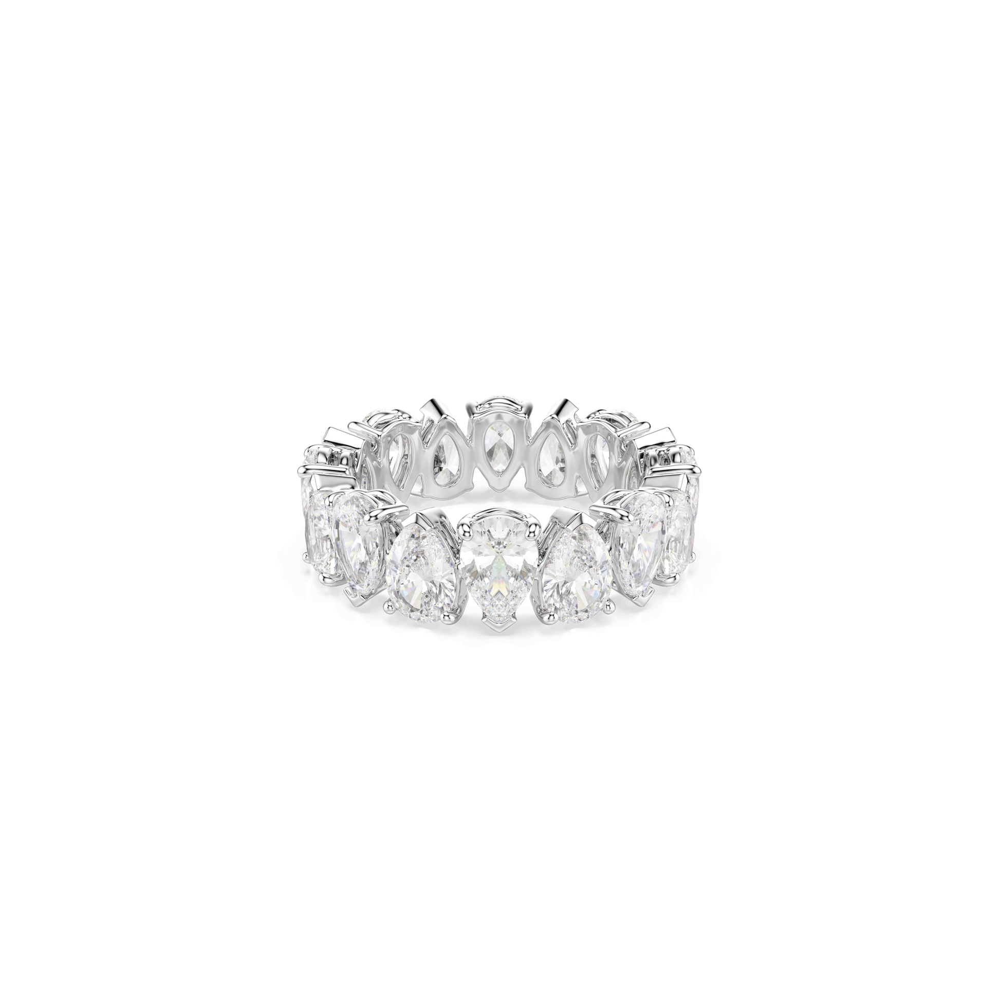 Matrix Vittore ring, Pear cut, White, Silver-tone finish