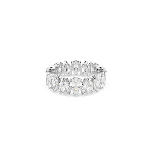 Matrix Vittore ring, Pear cut, White, Silver-tone finish