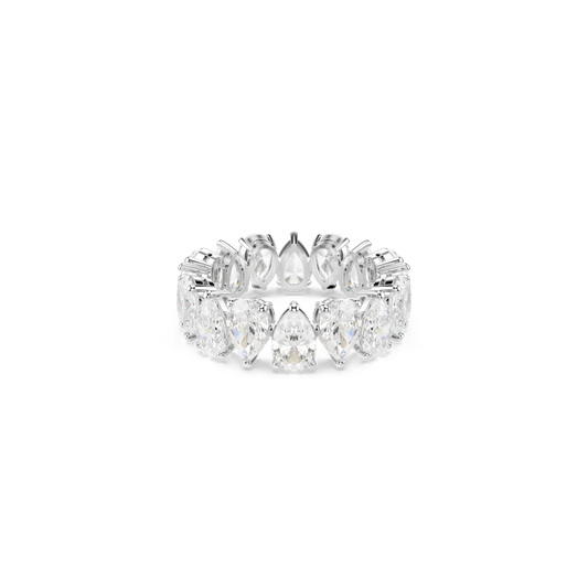 Swarovski Matrix Vittore ring, Pear cut, White, Silver-tone finish