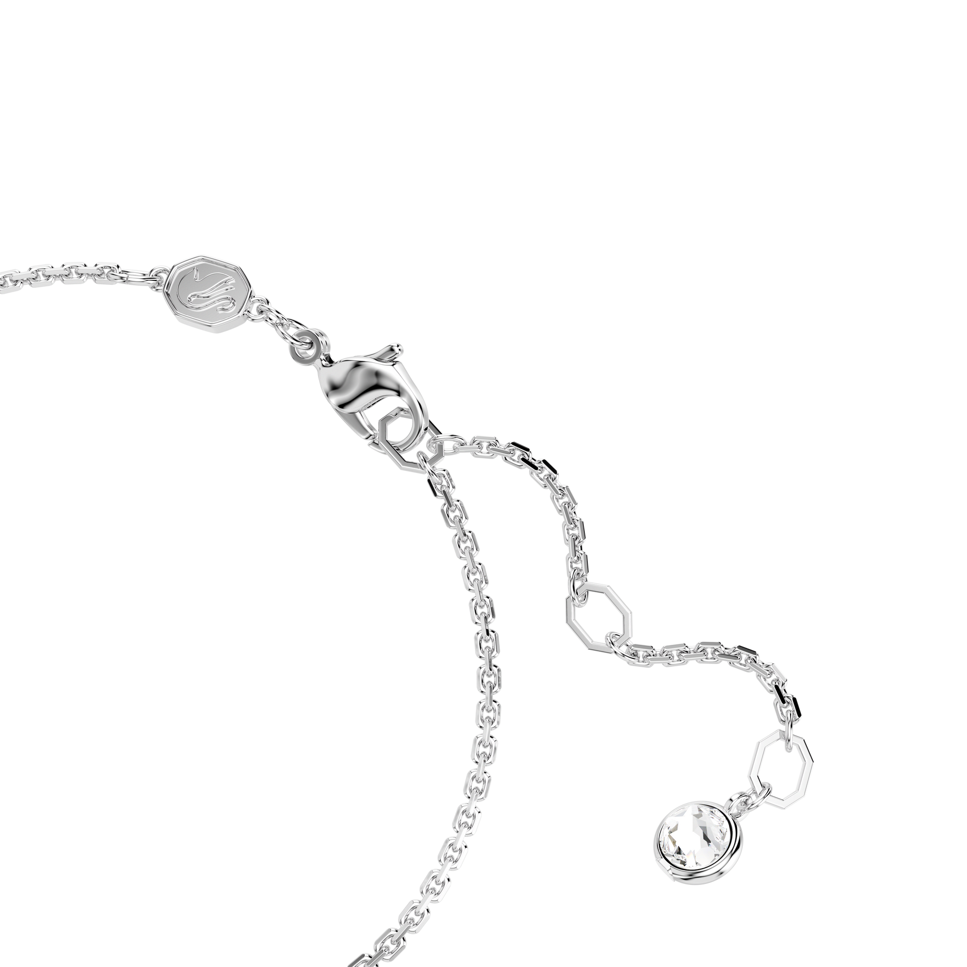 Hyperbola bracelet, Infinity, White, Rhodium plated
