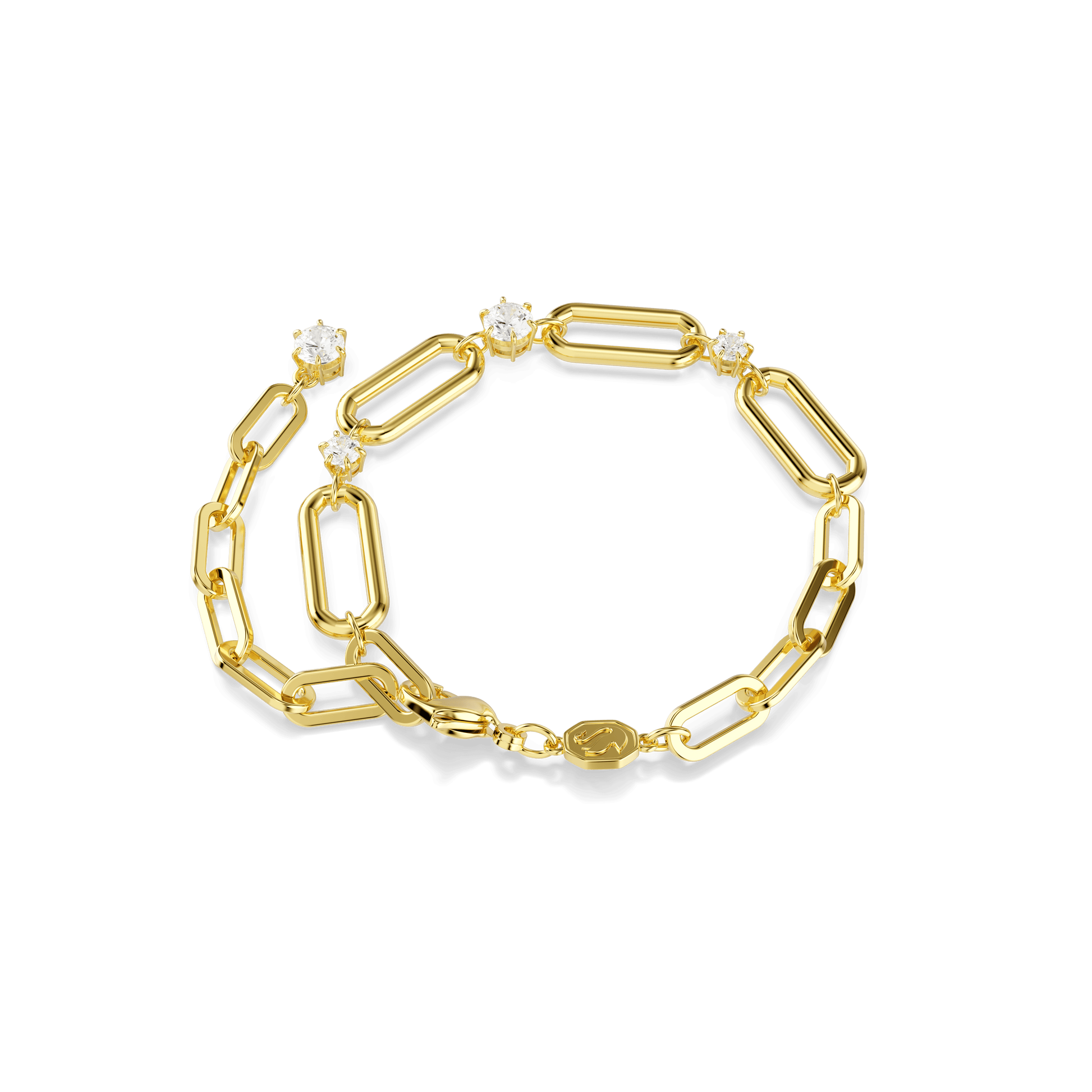 Constella bracelet, White, 18K gold finish