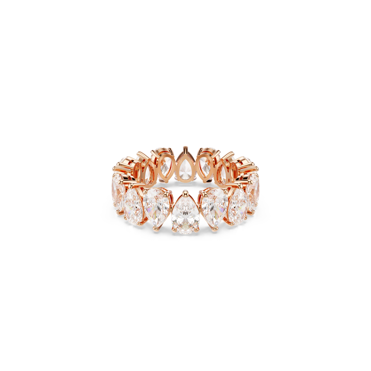 Swarovski Matrix Vittore ring, Pear cut, White, Rose gold-tone finish
