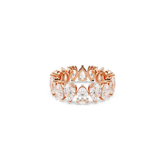 Swarovski Matrix Vittore ring, Pear cut, White, Rose gold-tone finish