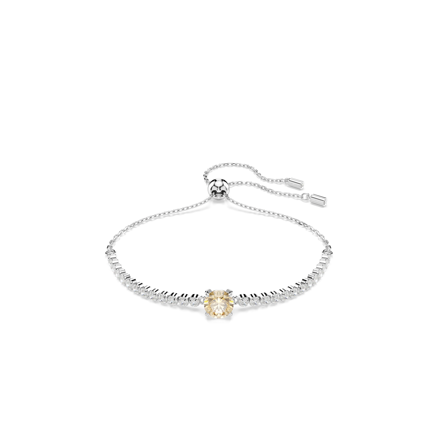 Swarovski Matrix Tennis bracelet, Mixed cuts, Yellow, Rhodium plated