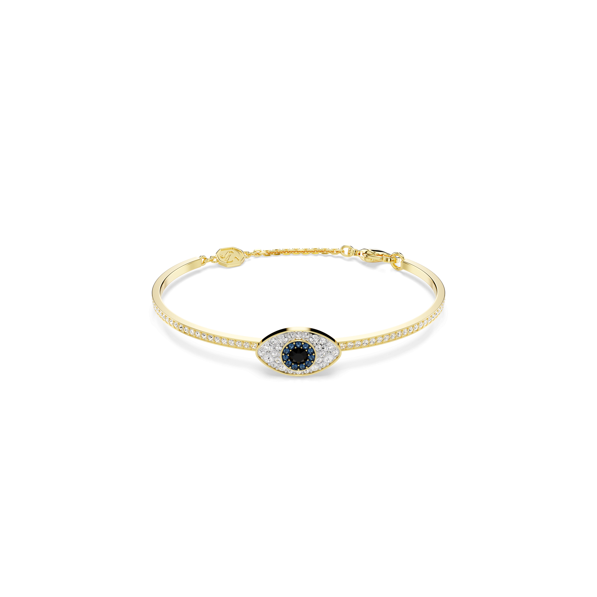Symbolica bangle, Evil eye, Blue, 18K gold finish