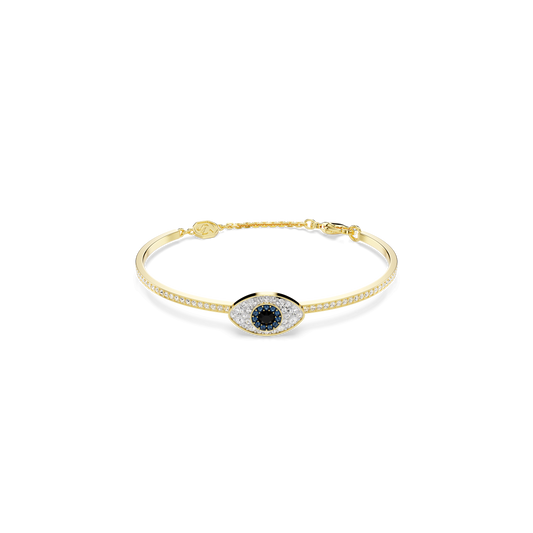 Symbolica bangle, Evil eye, Blue, 18K gold finish