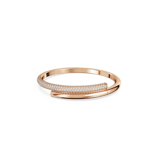 Dextera bangle, Magnetic closure, White, 18K rose gold finish