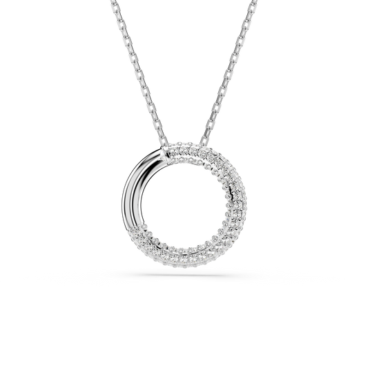 Swarovski Dextera pendant, Pavé, White, Rhodium plated
