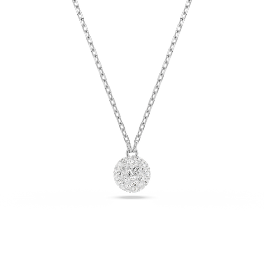 Swarovski Dextera pendant, Round cut, Sphere, White, Rhodium plated