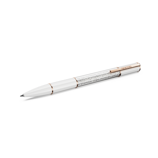 Swarovski Crystalline Lustre ballpoint pen, White, Rose gold-tone plated