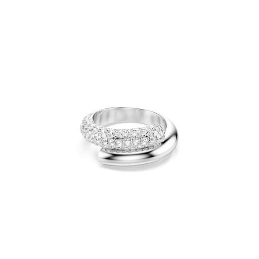 Dextera ring, White, Rhodium plated