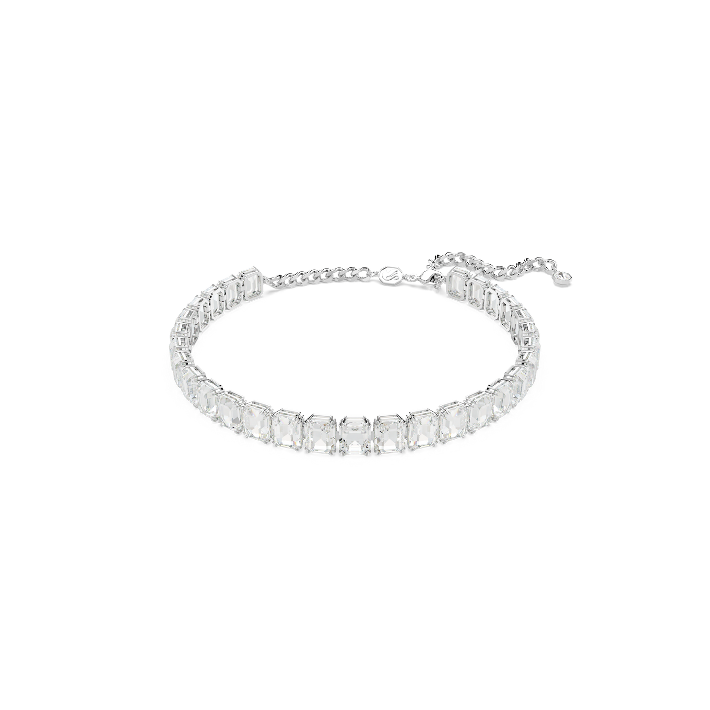 Swarovski Millenia choker, Octagon cut, White, Rhodium plated