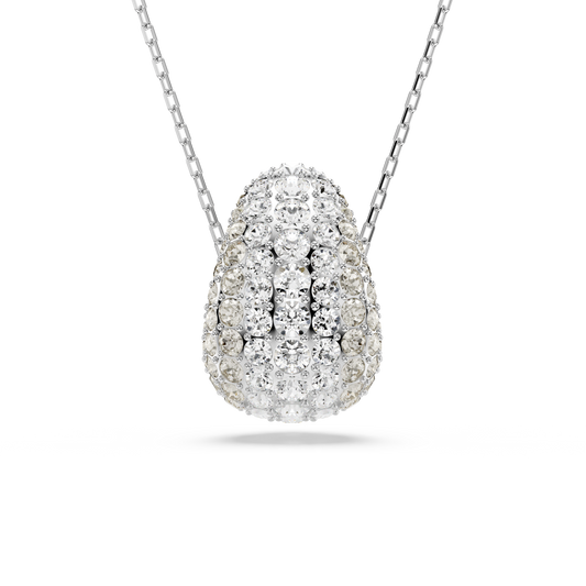 Swarovski Sublima pendant, Round cut, White, Rhodium plated