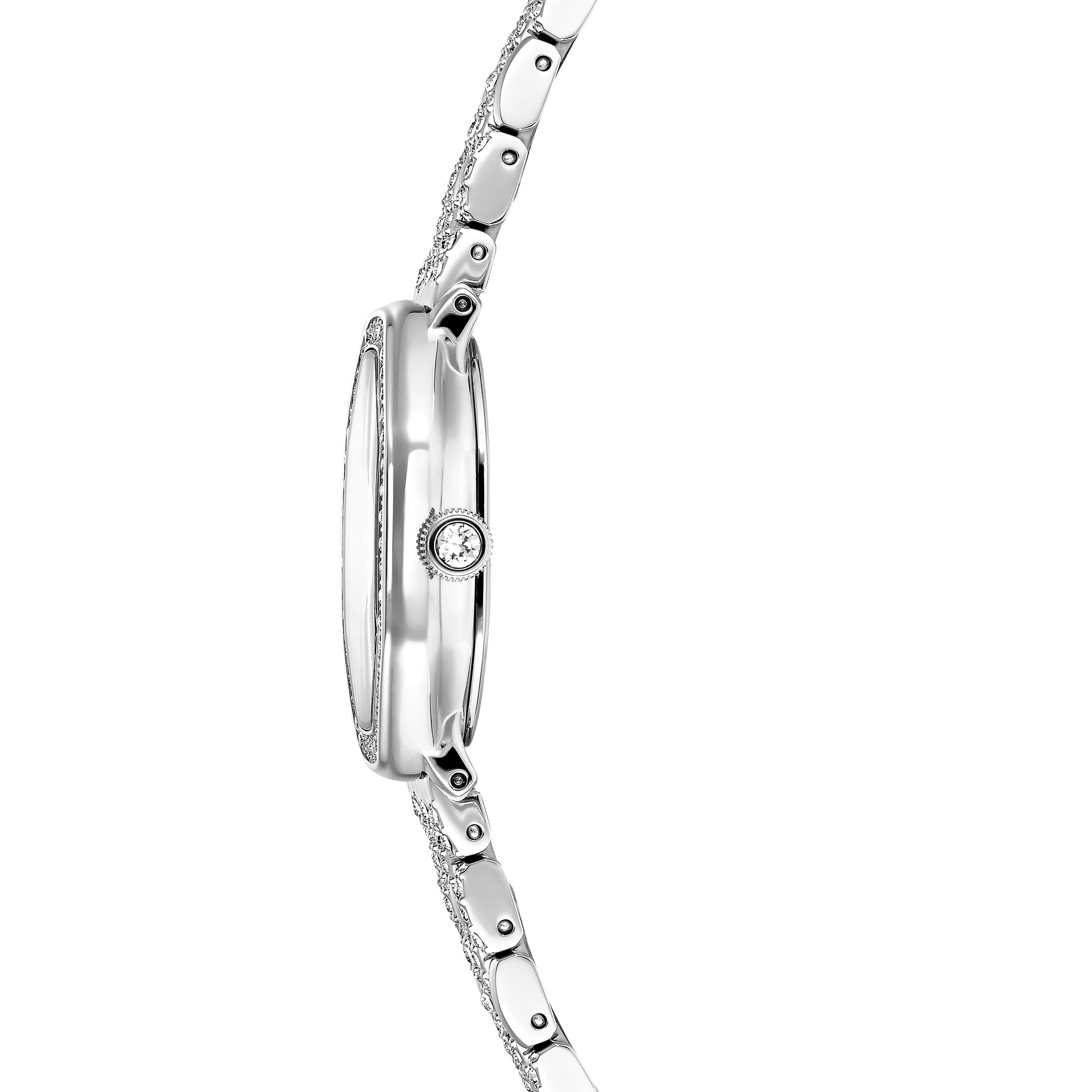 Dextera octagon watch, Swiss Made, Metal bracelet, Silver tone, Stainless steel