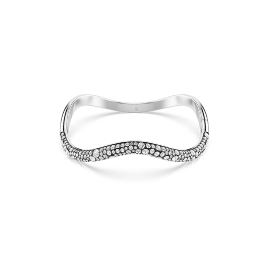 Swarovski Sublima bangle, Round cut, White, Rhodium plated