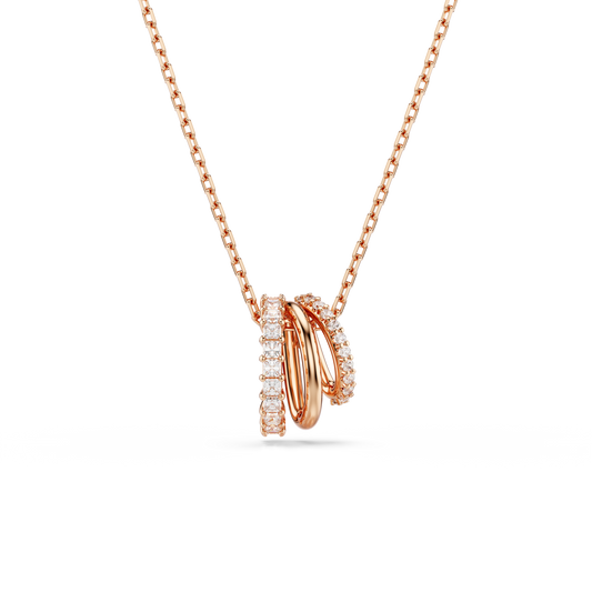 Swarovski Hyperbola pendant, Mixed cuts, White, Rose gold-tone plated