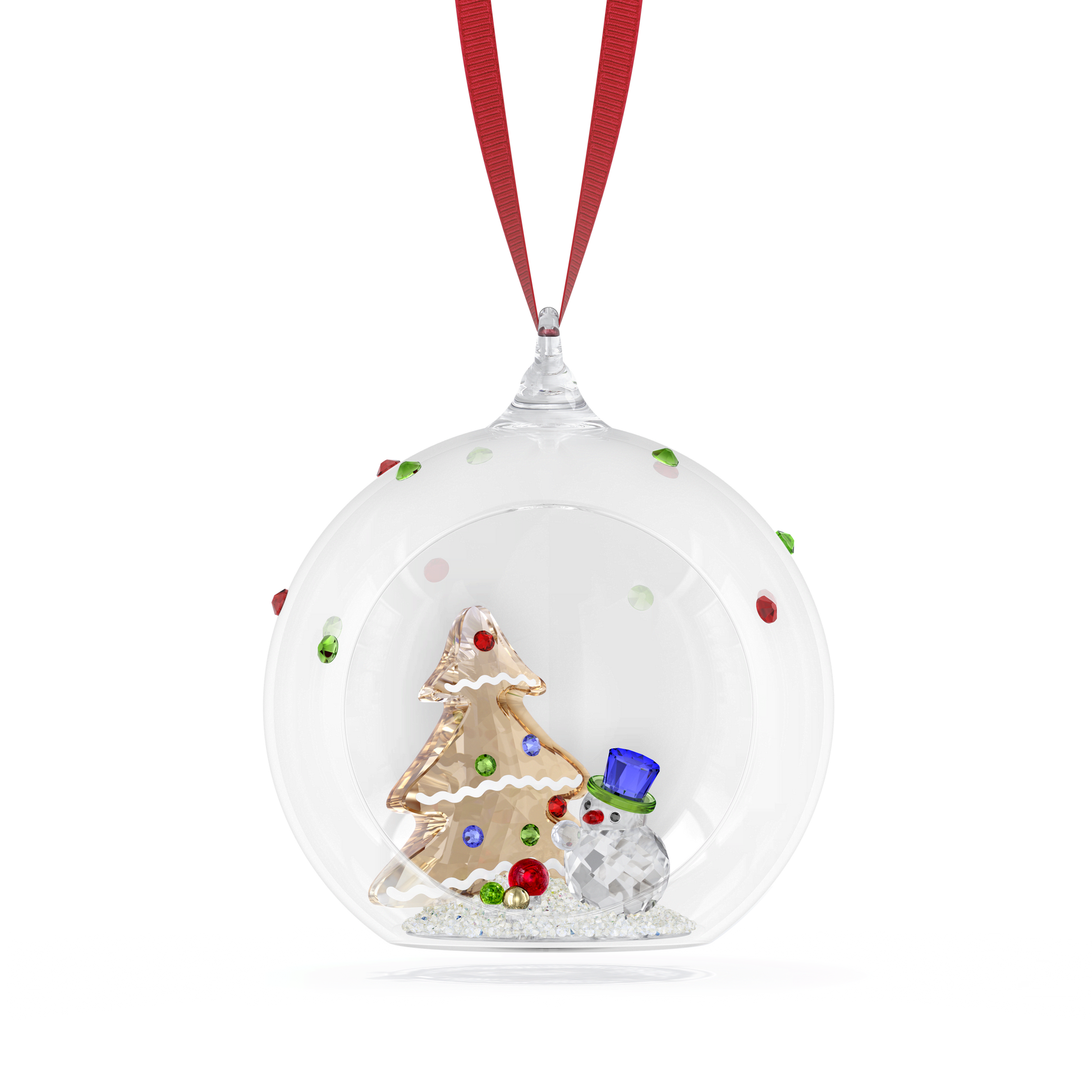 Holiday Cheers Tree and Snowman Ball Ornament