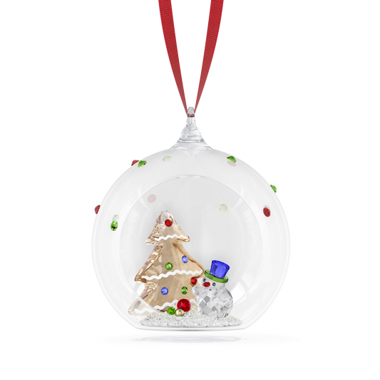 Holiday Cheers Tree and Snowman Ball Ornament