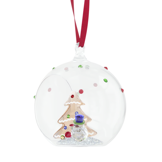Holiday Cheers Tree and Snowman Ball Ornament