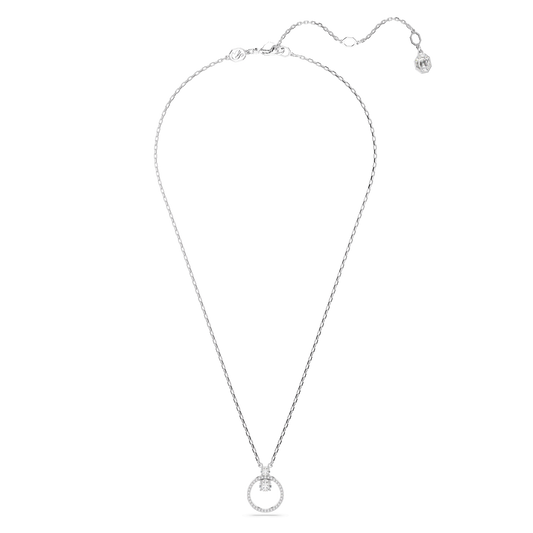 Constella pendant, Pavé, Round cut, White, Rhodium plated