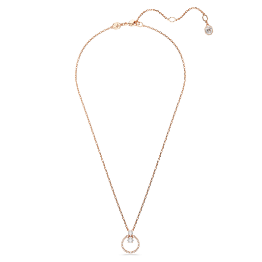 Constella pendant, Pavé, Round cut, White, 18K rose gold finish