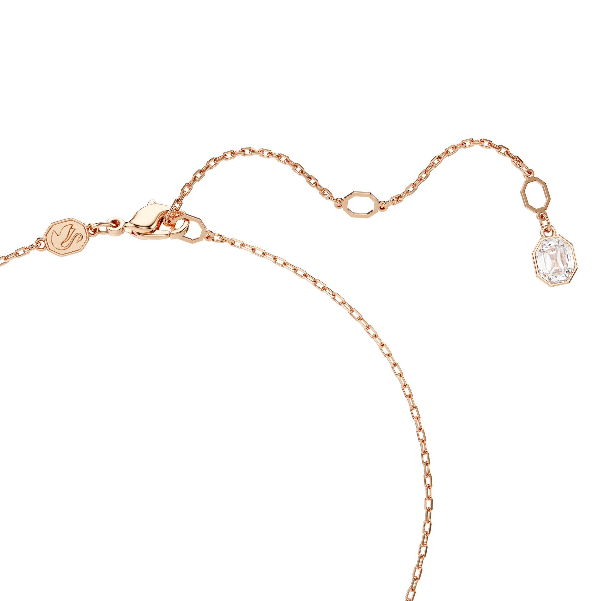 Constella pendant, Pavé, Round cut, White, 18K rose gold finish