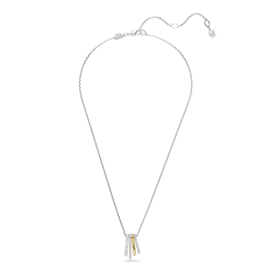 Hyperbola pendant, Mixed cuts, White, Mixed metal finish