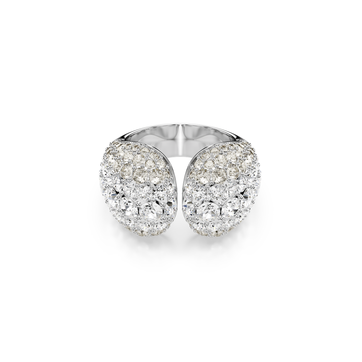 Swarovski Sublima cocktail ring, Round cut, White, Rhodium plated