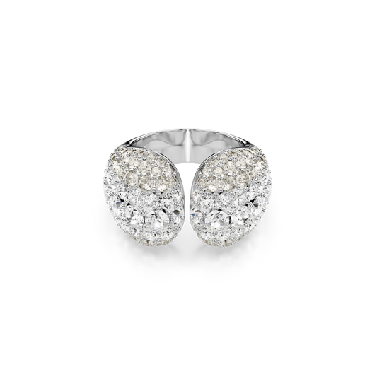 Swarovski Sublima cocktail ring, Round cut, White, Rhodium plated