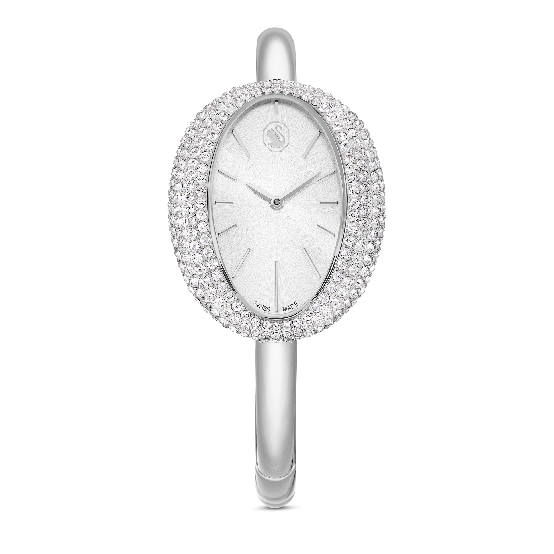 Imber bangle watch, Swiss Made, Metal bracelet, Silver tone, Stainless steel