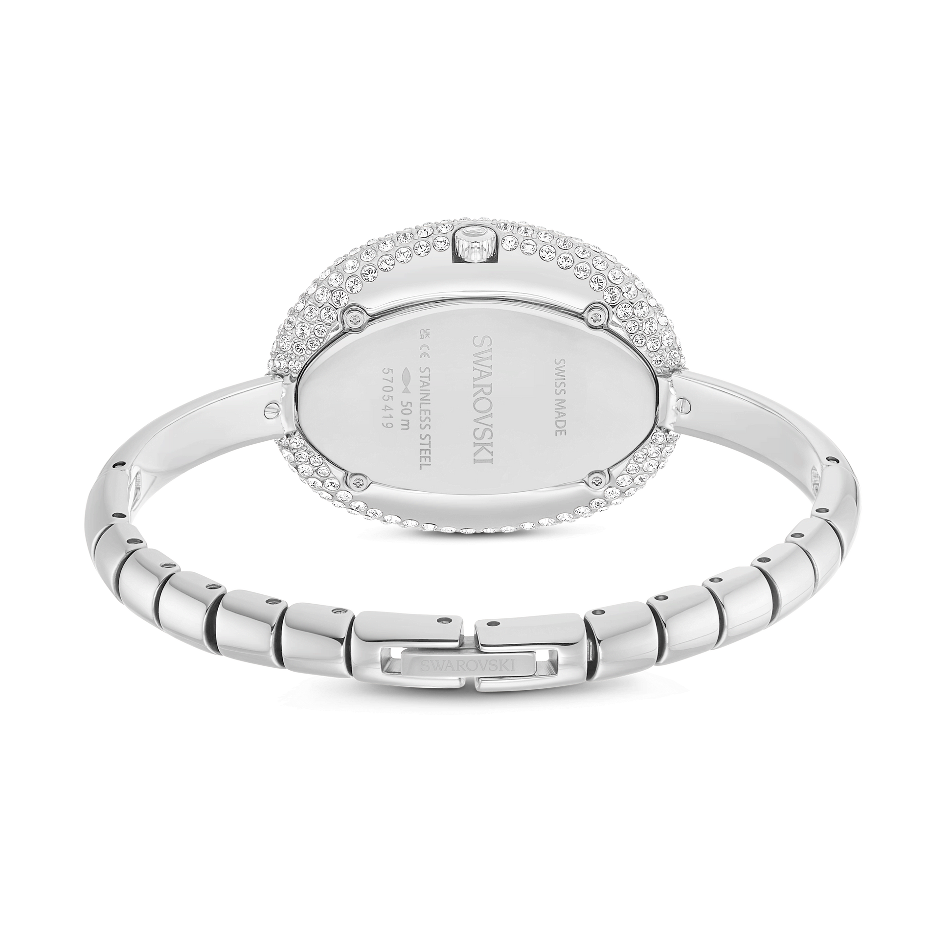 Imber bangle watch, Swiss Made, Metal bracelet, Silver tone, Stainless steel