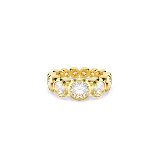 Swarovski Imber ring, Mixed round cuts, White, Gold-tone plated