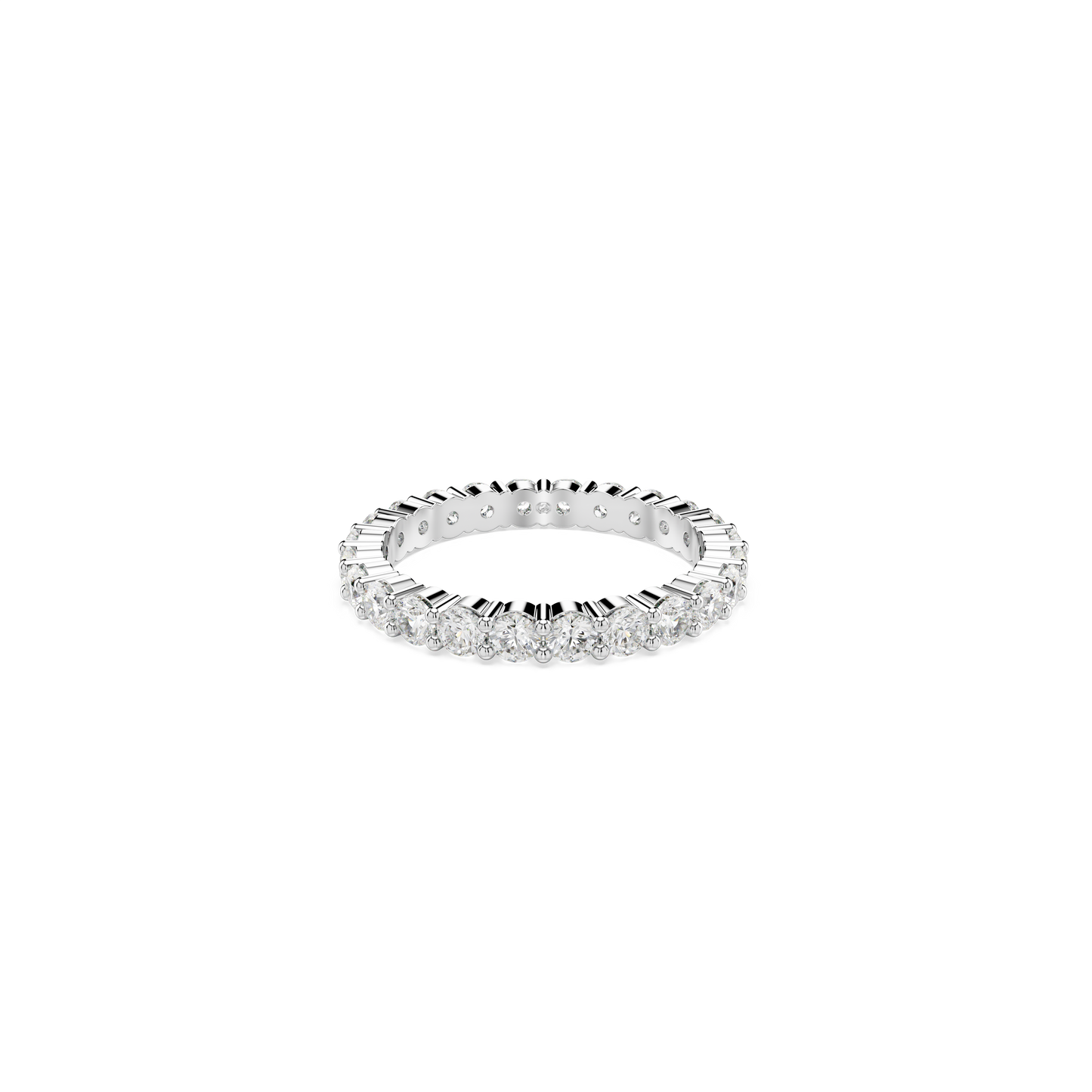 Swarovski Matrix Vittore ring, Round cut, White, Silver-tone finish