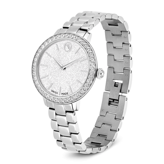 Matrix 3-link watch, Swiss Made, Metal bracelet, Silver tone, Stainless steel