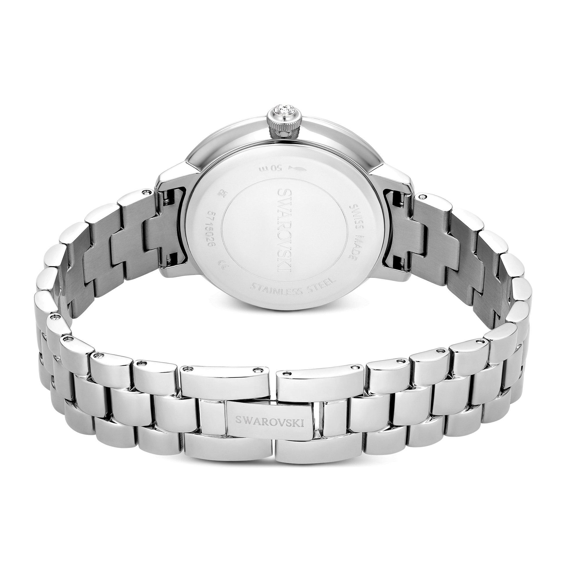 Matrix 3-link watch, Swiss Made, Metal bracelet, Silver tone, Stainless steel