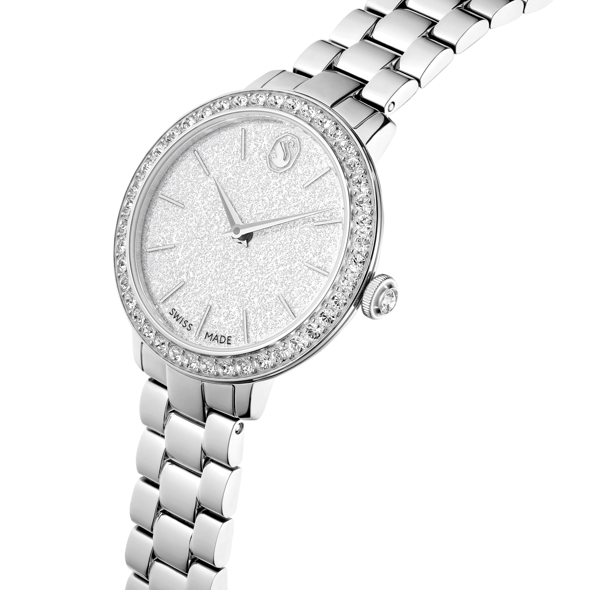 Matrix 3-link watch, Swiss Made, Metal bracelet, Silver tone, Stainless steel